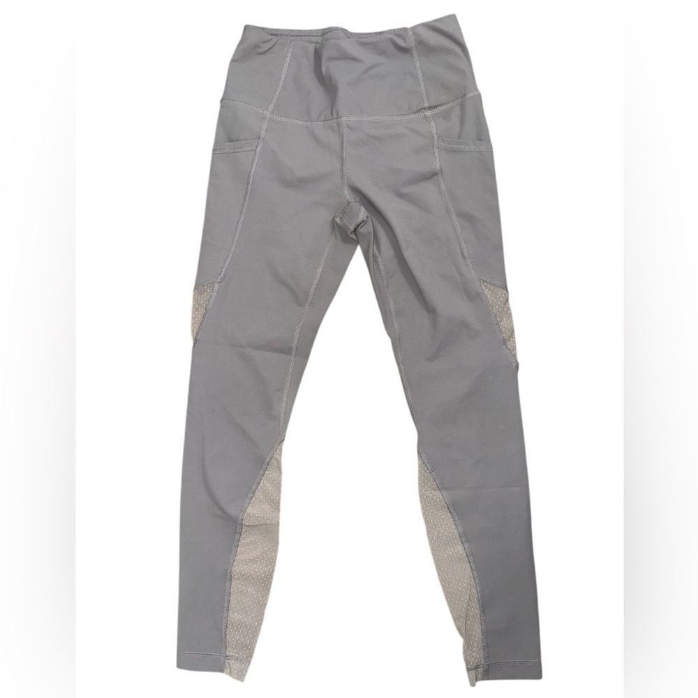 Active Life Gray Mesh Panel Leggings With Pockets S